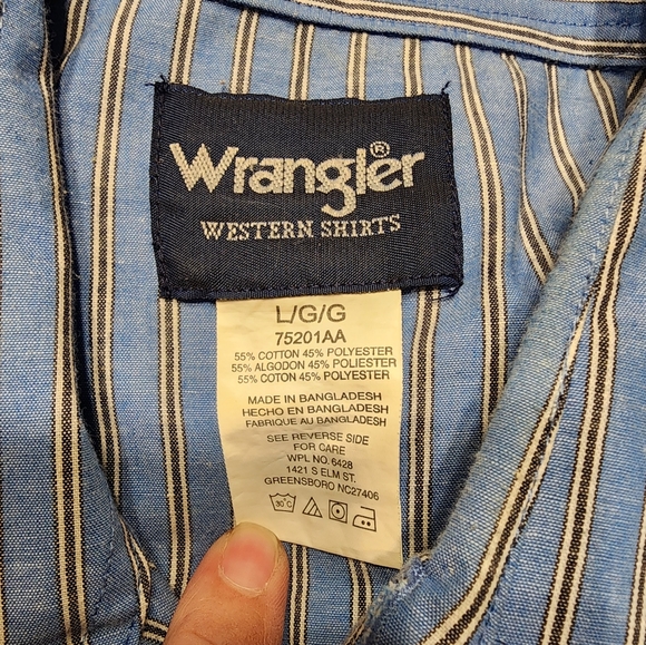 Wrangler Men's Western Long Sleeve Shirt Size Large - Picture 3 of 6